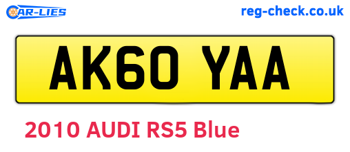 AK60YAA are the vehicle registration plates.