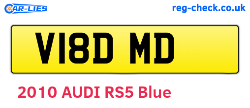 V18DMD are the vehicle registration plates.