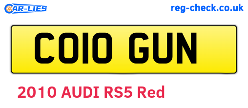 CO10GUN are the vehicle registration plates.