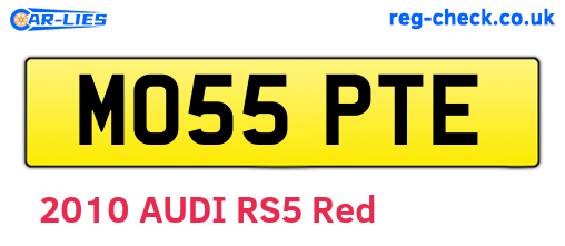 MO55PTE are the vehicle registration plates.