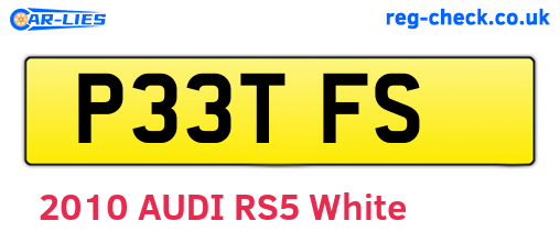 P33TFS are the vehicle registration plates.