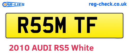 R55MTF are the vehicle registration plates.