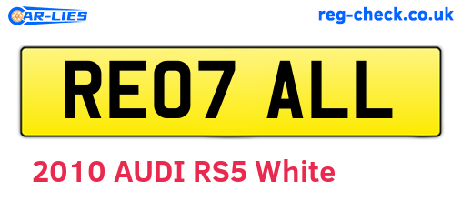 RE07ALL are the vehicle registration plates.