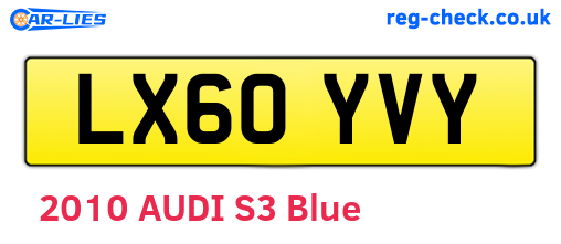 LX60YVY are the vehicle registration plates.