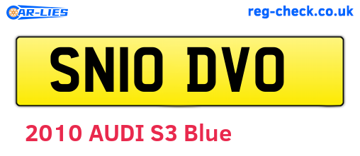 SN10DVO are the vehicle registration plates.