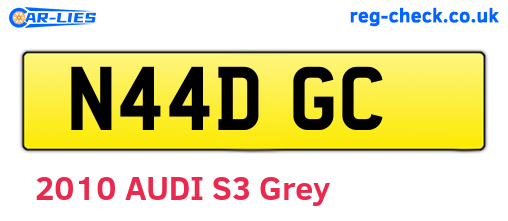 N44DGC are the vehicle registration plates.