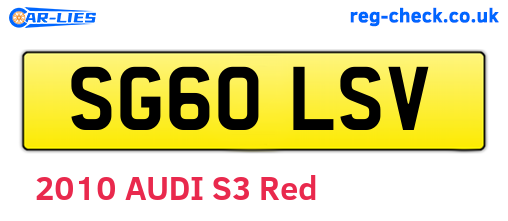 SG60LSV are the vehicle registration plates.