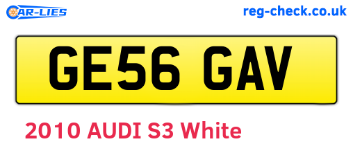 GE56GAV are the vehicle registration plates.