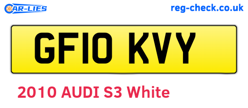 GF10KVY are the vehicle registration plates.