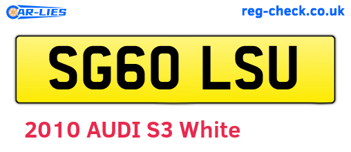 SG60LSU are the vehicle registration plates.