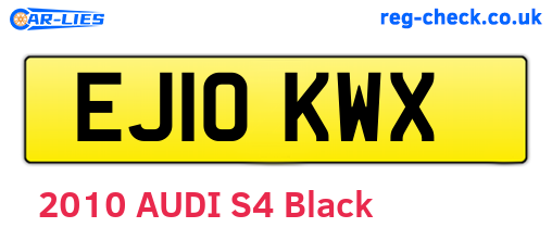 EJ10KWX are the vehicle registration plates.