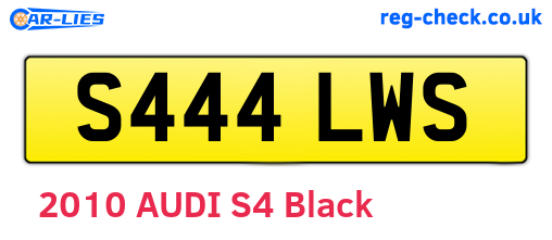 S444LWS are the vehicle registration plates.