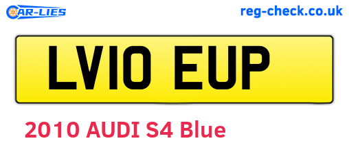 LV10EUP are the vehicle registration plates.