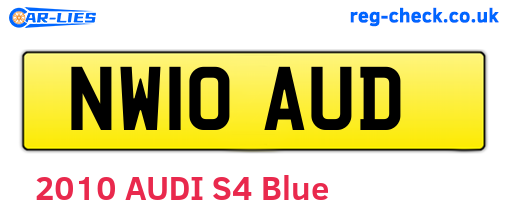 NW10AUD are the vehicle registration plates.