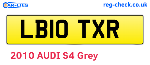 LB10TXR are the vehicle registration plates.
