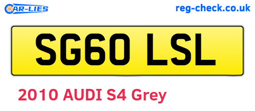 SG60LSL are the vehicle registration plates.