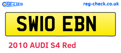 SW10EBN are the vehicle registration plates.