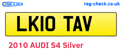 LK10TAV are the vehicle registration plates.