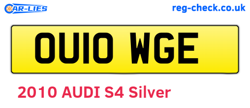 OU10WGE are the vehicle registration plates.