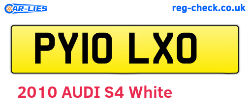 PY10LXO are the vehicle registration plates.