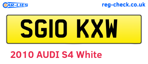 SG10KXW are the vehicle registration plates.