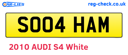 SO04HAM are the vehicle registration plates.