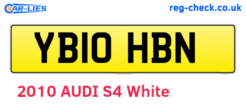 YB10HBN are the vehicle registration plates.