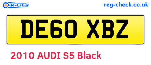 DE60XBZ are the vehicle registration plates.