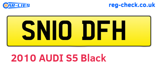 SN10DFH are the vehicle registration plates.