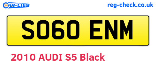 SO60ENM are the vehicle registration plates.