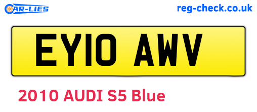 EY10AWV are the vehicle registration plates.