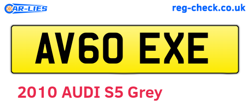 AV60EXE are the vehicle registration plates.