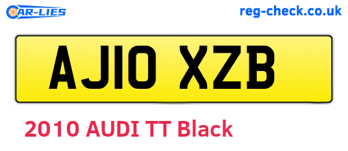 AJ10XZB are the vehicle registration plates.