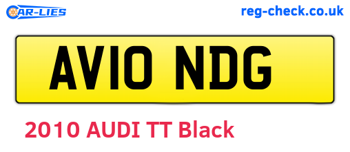 AV10NDG are the vehicle registration plates.