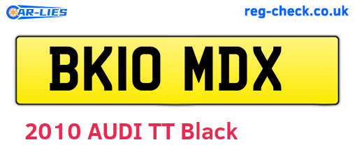 BK10MDX are the vehicle registration plates.