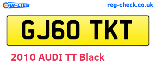 GJ60TKT are the vehicle registration plates.