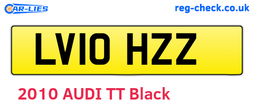 LV10HZZ are the vehicle registration plates.
