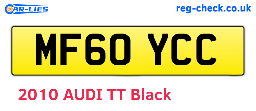 MF60YCC are the vehicle registration plates.