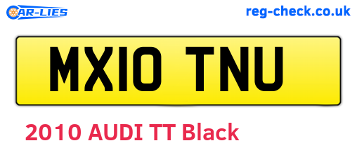 MX10TNU are the vehicle registration plates.