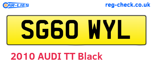 SG60WYL are the vehicle registration plates.