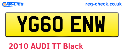 YG60ENW are the vehicle registration plates.
