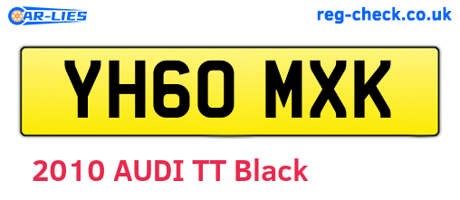YH60MXK are the vehicle registration plates.