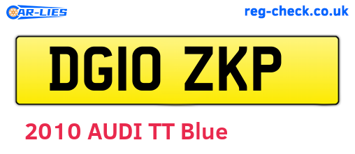 DG10ZKP are the vehicle registration plates.