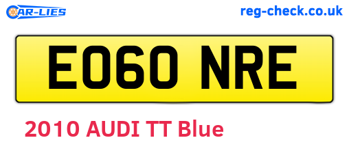 EO60NRE are the vehicle registration plates.
