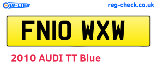 FN10WXW are the vehicle registration plates.