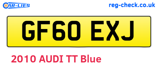 GF60EXJ are the vehicle registration plates.