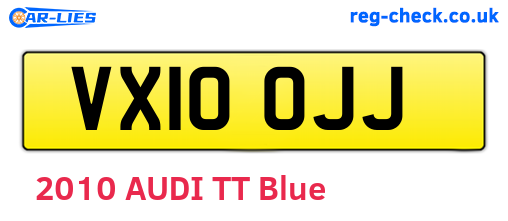 VX10OJJ are the vehicle registration plates.