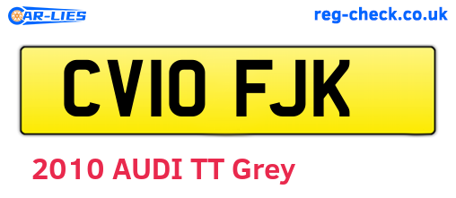 CV10FJK are the vehicle registration plates.