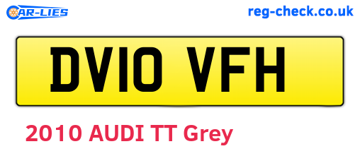 DV10VFH are the vehicle registration plates.