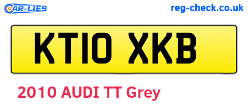 KT10XKB are the vehicle registration plates.